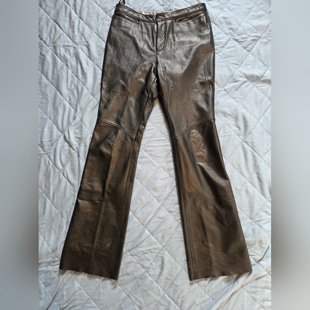 Women's Brown Leather Pants